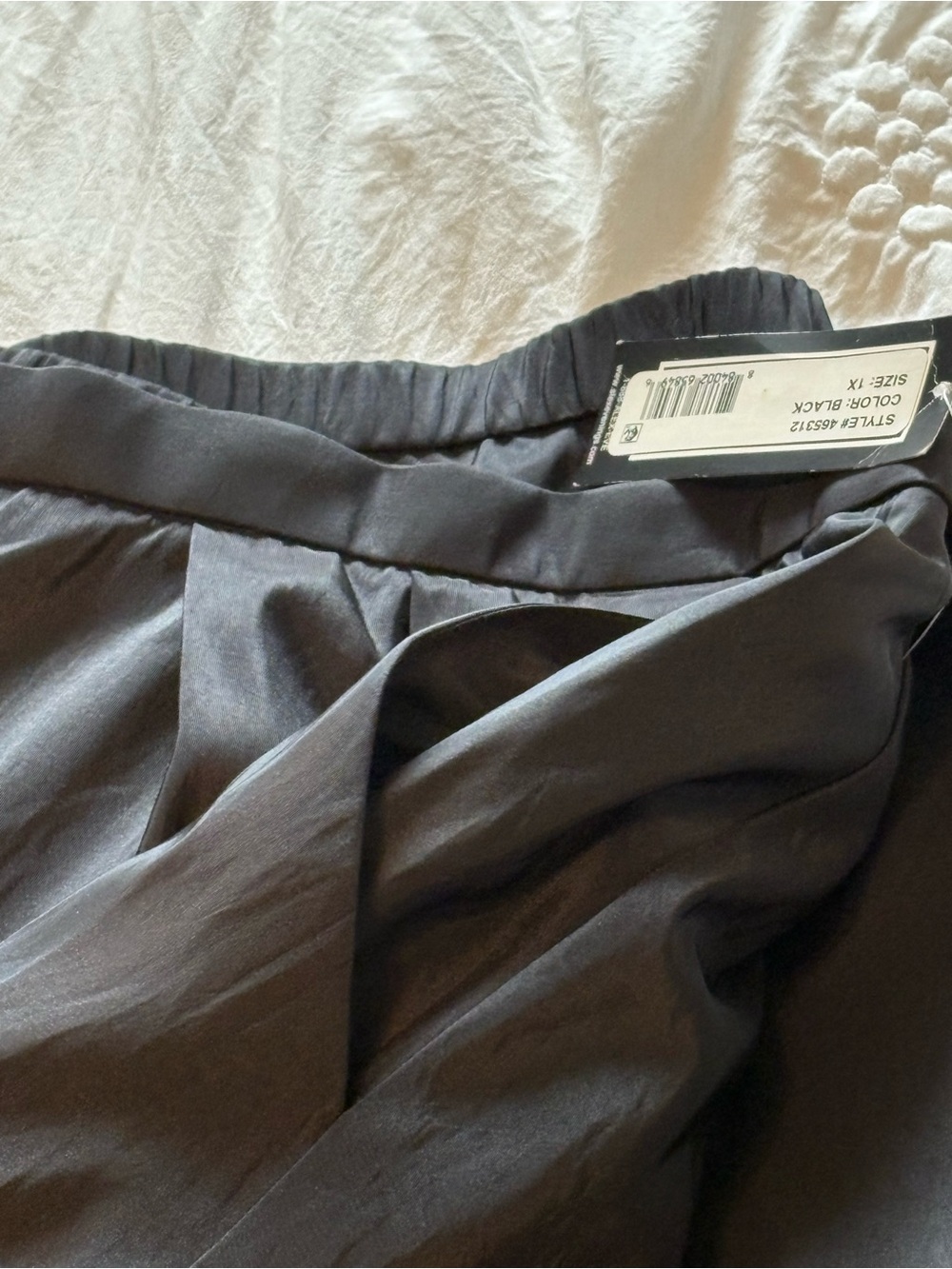 Alex Evenings Black A-Line Midi Skirt with Pleated Front